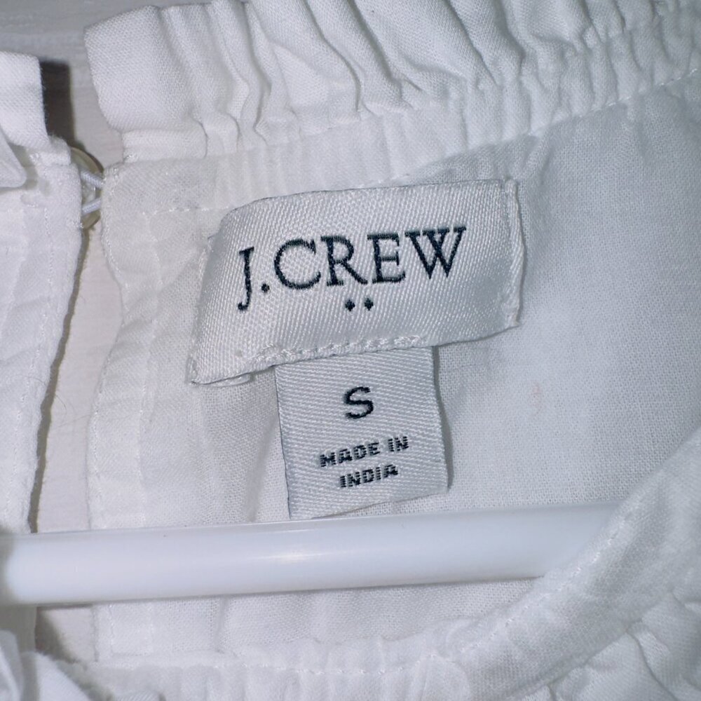 J. Crew Factory Bi353 Cotton high-neck swing top with embroidery size small - Picture 2 of 7